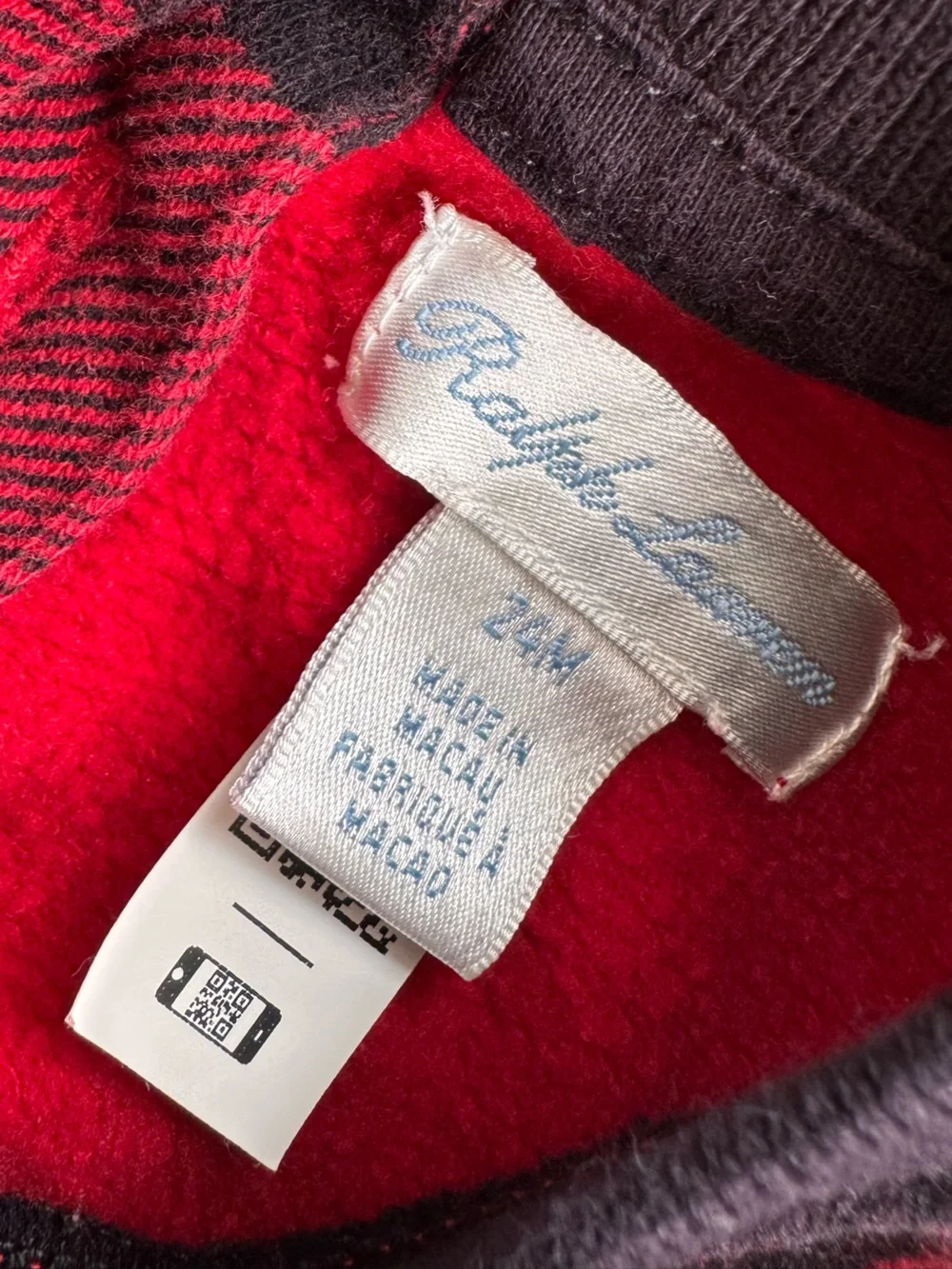 Polo Bear Red & Black Buffalo Plaid Peplum Top with Black Leggings